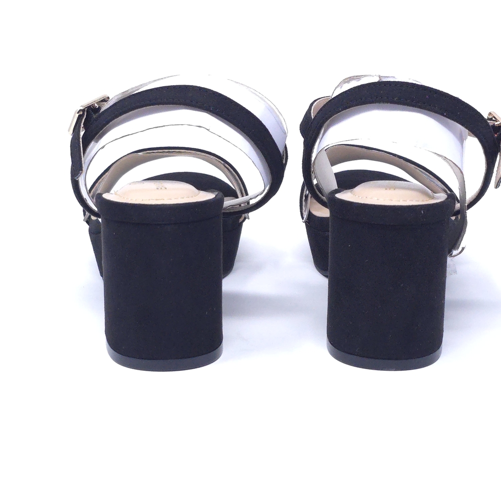 Bandolino Pennie 2 Genuine Suede Block Heel Ankle Strap Sandals Black 6M - Picture 4 of 11